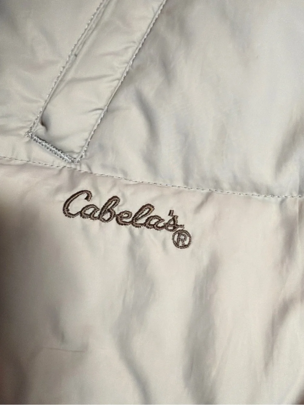 Cabelas Goose Down Puffer Best Beige And Brown Hunting Size Large